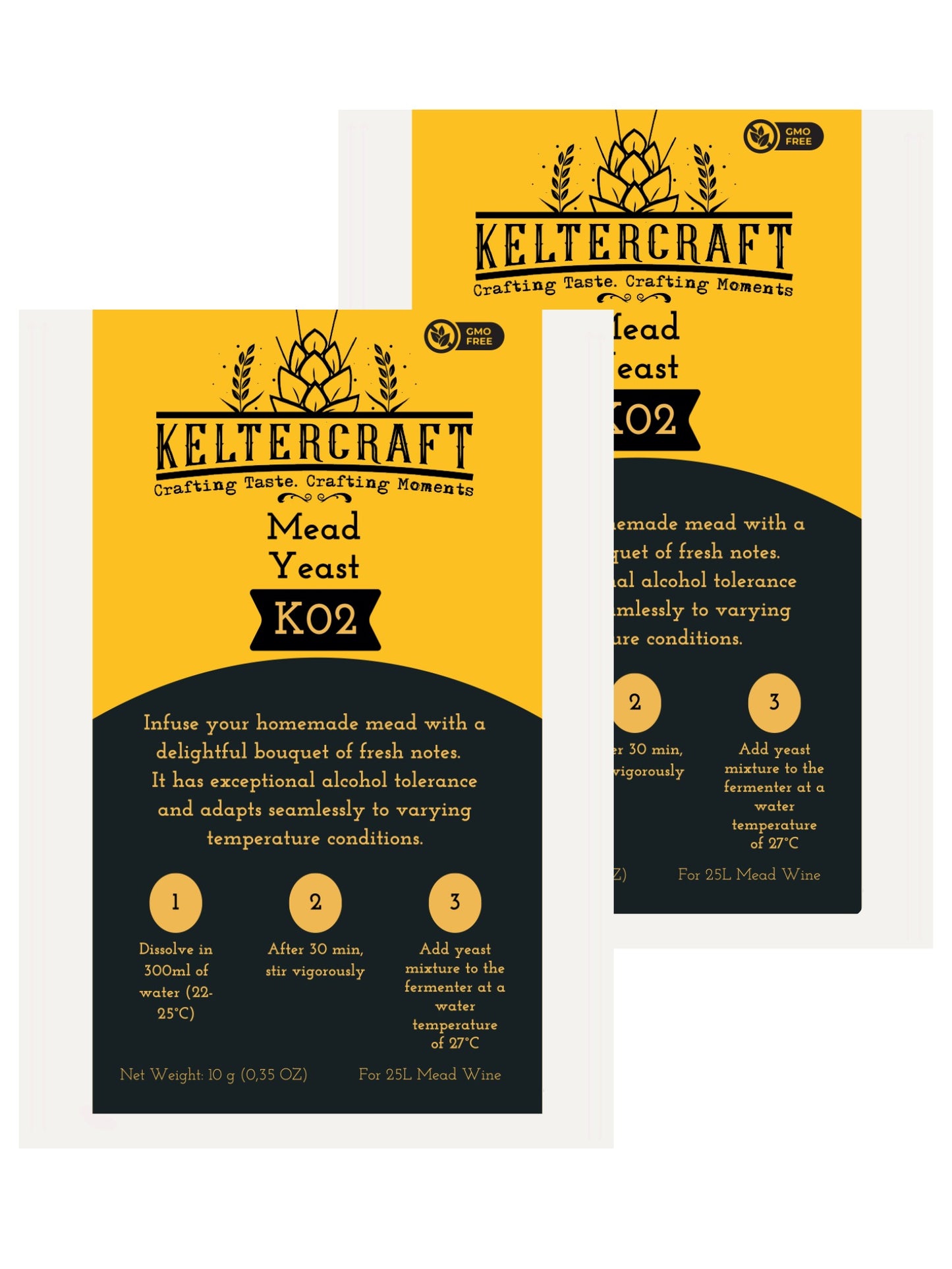 Keltercraft K02 Met Hefe [10g: Für 25L Honigwein] Trockenhefe Weinhefe Reinzuchthefe