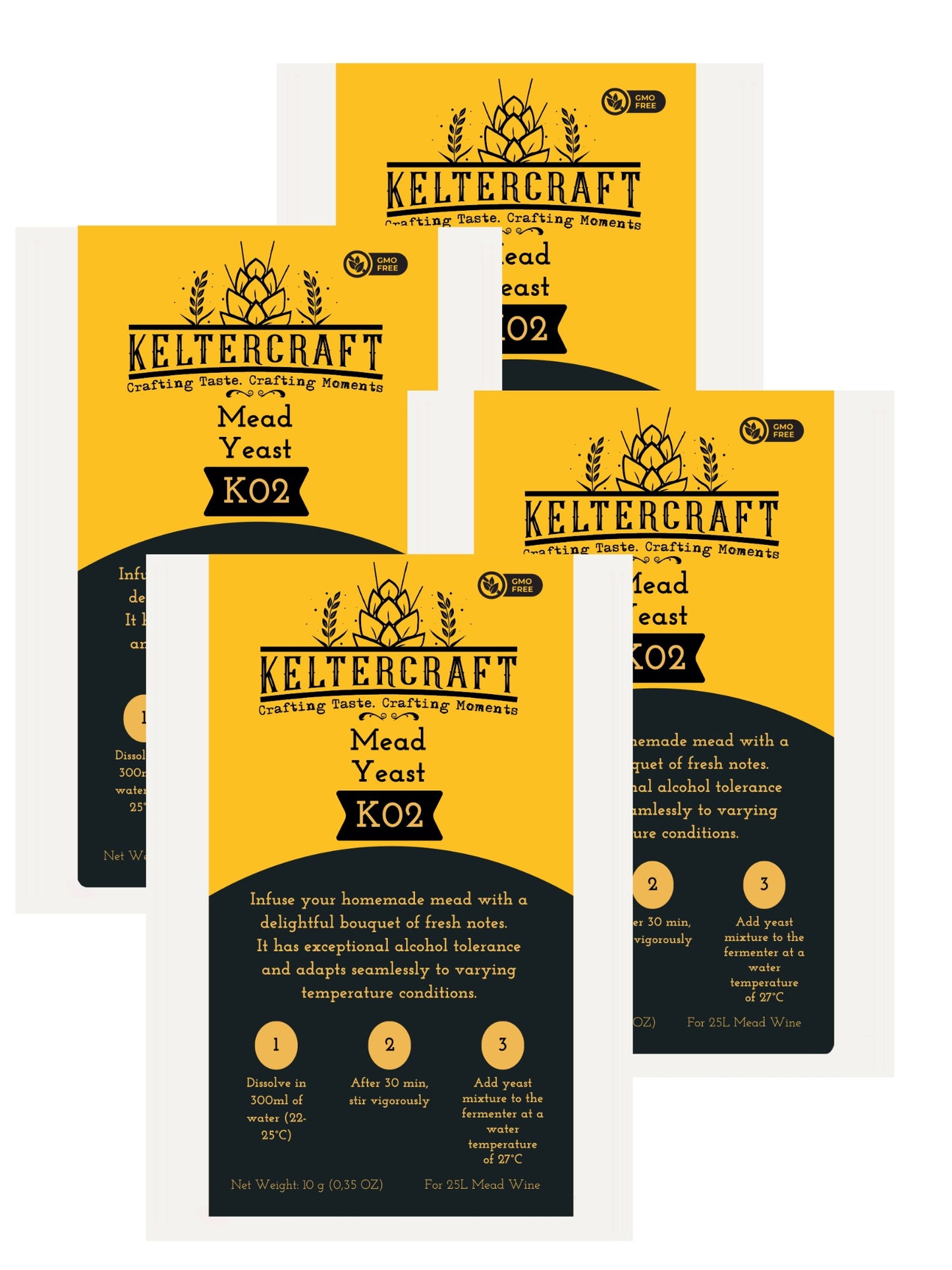 Keltercraft K02 Met Hefe [10g: Für 25L Honigwein] Trockenhefe Weinhefe Reinzuchthefe
