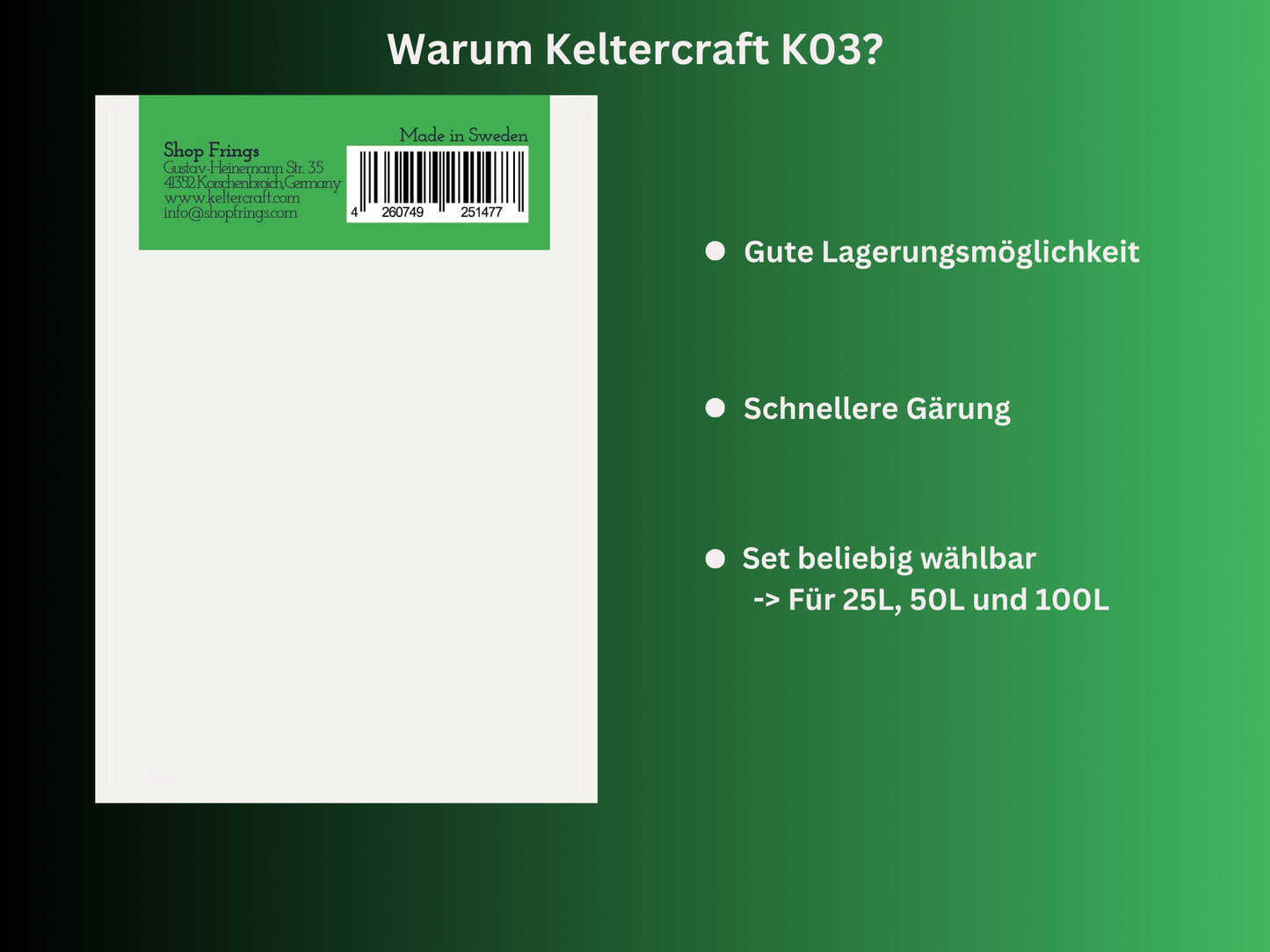 Keltercraft K03 Cider Hefe [10g: Für 25L Apfelwein] Trockenhefe Weinhefe Reinzuchthefe