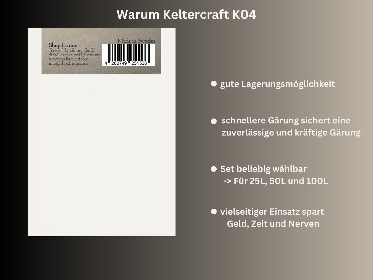 Keltercraft K04 Hefenährsalz [10g: Für 25L Wein/Met/Cider] Gärsalz Hefenahrung DAP mit Vitaminen Nährsalz für Gärung