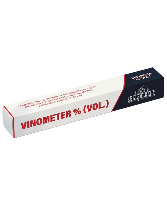 Keltercraft Vinometer 0–25% Vol Alkoholmeter – Präzises Messgerät für Wein, Obstwein, Fruchtwein – Für Hobby Winzer & DIY Getränke – inkl. Mikrofasertuch